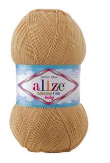Alize Cotton Gold Fine BABY 262 - svetlohnedá (100g, 55% bavlna, detská priadza)