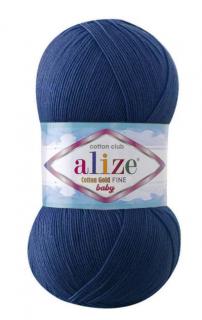 Alize Cotton Gold Fine BABY 279 - tmavomodrá (100g, 55% bavlna, detská priadza)