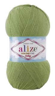 Alize Cotton Gold Fine BABY 485 - zelená (100g, 55% bavlna, detská priadza)