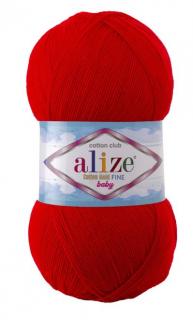 Alize Cotton Gold Fine BABY 56 - červená (100g, 55% bavlna, detská priadza)