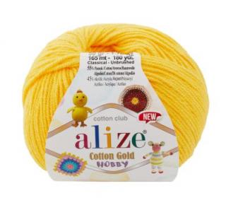 Alize Cotton Gold Hobby NEW 216 - žltá  (55% bavlna, detská priadza, na hračky)