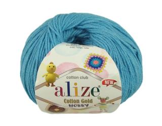 Alize Cotton Gold Hobby NEW 287 - tyrkysová (55% bavlna, detská priadza, na hračky)