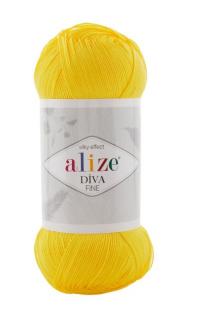 Alize Diva FINE 110 - žltá (akrylová tenká priadza, vysoký lesk)