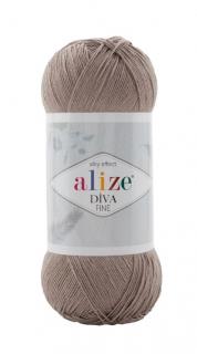 Alize Diva FINE 167 - béžovohnedá (akrylová tenká priadza, vysoký lesk)