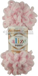Alize Puffy 275 - jemná ružová (pletenie rukami bez ihlíc)