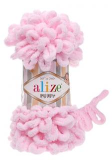 Alize Puffy 31 - svetlá ružová (pletenie bez ihlíc, pletenie s Puffy zvládnu aj deti)