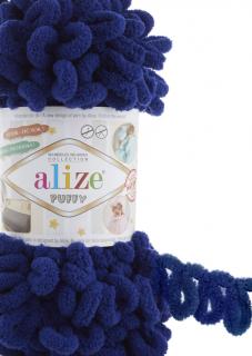 Alize Puffy 360 - tmavá kráľ. modrá (pletenie rukami bez ihlíc)