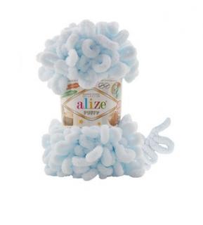 Alize Puffy 730 - svetlá modrá (pletenie rukami bez ihlíc)
