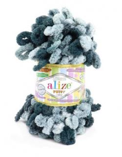 Alize Puffy Color 6532 - odtiene sivej (pletenie rukami bez ihlíc)