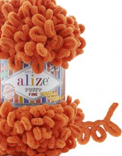 Alize Puffy Fine 06 - oranžová (pletenie rukami bez ihlíc)