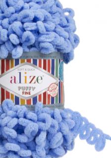Alize Puffy Fine 112 - modrá (pletenie rukami bez ihlíc)