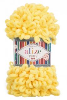 Alize Puffy Fine 113 - žltá (pletenie rukami bez ihlíc)