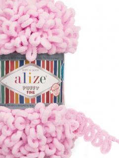 Alize Puffy Fine 194 - ružová baby (pletenie rukami bez ihlíc)