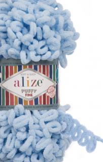 Alize Puffy Fine 218 - modrá (pletenie rukami bez ihlíc)