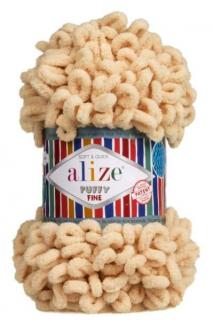 Alize Puffy Fine 310 - béžová medová (pletenie rukami bez ihlíc)
