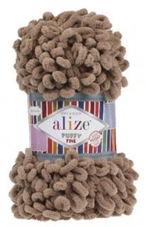 Alize Puffy Fine 329 - hnedá mliečna (pletenie rukami bez ihlíc)