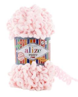 Alize Puffy Fine 340 - ružová (pletenie rukami bez ihlíc)