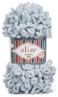 Alize Puffy Fine 500 - sivá (pletenie rukami bez ihlíc)