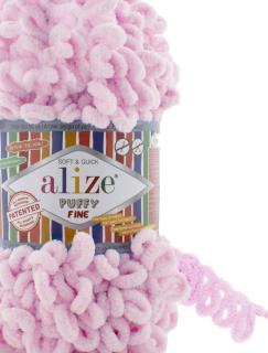 Alize Puffy Fine 638 - baby ružová (pletenie rukami bez ihlíc)