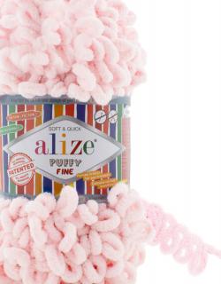 Alize Puffy Fine 639 - svetlá ružová (pletenie rukami bez ihlíc)