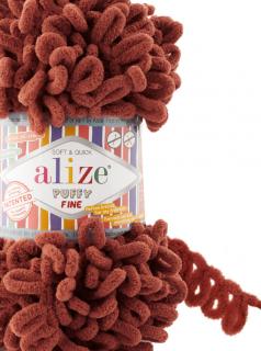 Alize Puffy Fine 90 - tehlová (pletenie rukami bez ihlíc)