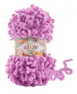 Alize Puffy Fine 98 - fialovoružová (pletenie rukami bez ihlíc)