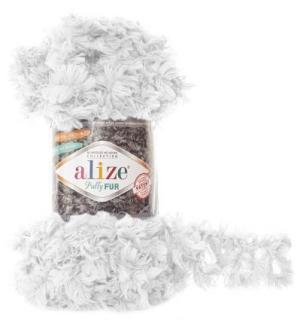 Alize Puffy Fur 6100 - biela (100g, 6m, 1 klbko =16x110cm)