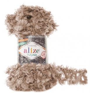 Alize Puffy Fur 6104 - hnedá (100g, 6m, 1 klbko =16x110cm)