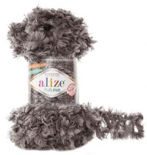 Alize Puffy Fur 6105 - šedohnedá (100g, 6m, 1 klbko =16x110cm)