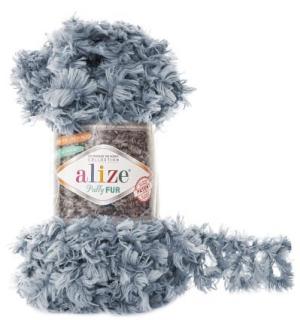 Alize Puffy Fur 6107 - šedá (100g, 6m, 1 klbko =16x110cm)