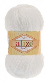 Alize Softy 450 - perlová biela (žinylková priadza, na hračky)