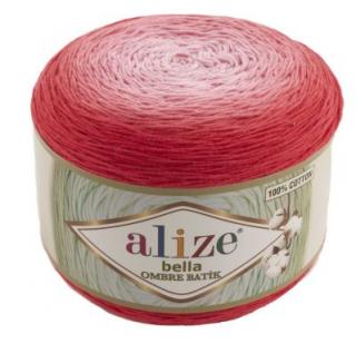 Bella Ombre Batik 7404 - červená (Alize, 250g, 900m, bavlna)