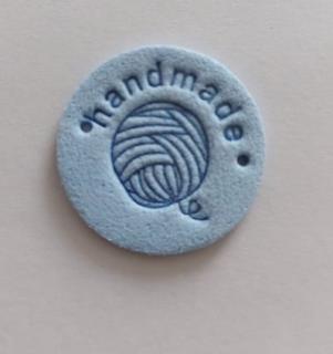 Okrúhly HandMade štítok - modrý
