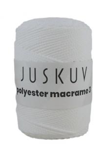 Polyester macrame Juskuv 02 - biela lesklá (140m / 2 mm)