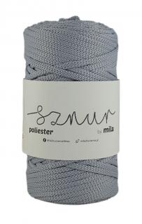 Polyester Sznur 5 mm plochý - 136 svetlosivá