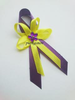Svadobné pieko stredné fialovo-žlté  (fialový kamienok)