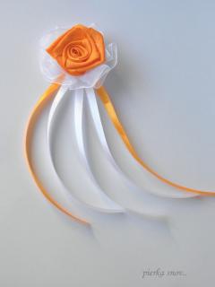 Svadobné pierko bielo oranžové