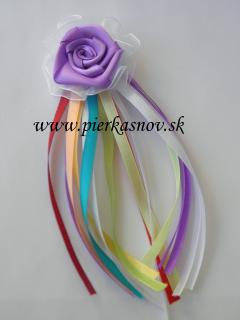 Svadobné pierko starejší - mnohofarebné (fialová ruža)