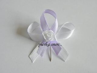 svadobné pierko svetlo fialové s bielou ružičkou VZOR 1 (vzadu biela - vpredu svetlo fialová)