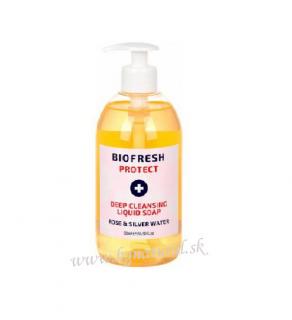Dezinfekčné tekuté mydlo so striebornou a ružovou vodou 500 ml (BIOFRESH PROTECT DEEP CLEANSING LIQUID SOAP)
