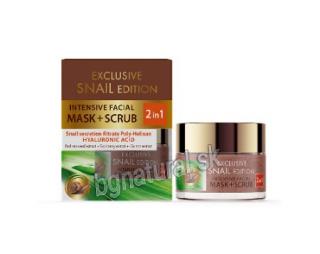EXCLUSIVE SNAIL - Intenzívna pleťová maska + píling 2v1 so slimačím extraktom (EXCLUSIVE SNAIL - Intensive Face mask + Scrub 2in1 Snail Secretion Filtrate&amp;Hyaluron Acid)