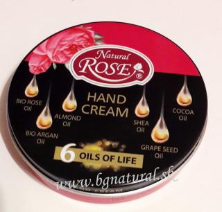 Krém na ruky NATURAL ROSE 6 olejov (Hand Cream Natural Rose 6 Oils for Life)
