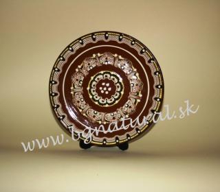 Plytký zdobený keramický tanier - veľký (Úžitková keramika)