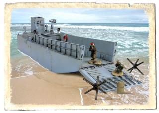 LCM(3) Landing Craft US Army, Normandy, France, D-Day, June 6th 1944, w/3 Figures - 1:72 Unimax