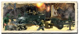 M3A1 Half Track /w Howitzer, US Army and Soldiers set - 1:72 UNIMAX