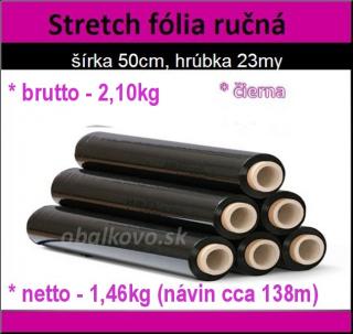 Fixačná stretch fólia - čierna, 2,1kg/1,46kg, 6ks