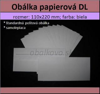 Papierové obálky DL, 110x220mm; *100ks