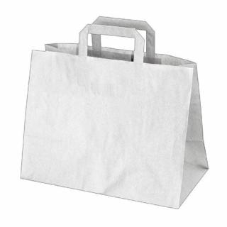 Papierové tašky 32x16x27cm, 50ks, biele