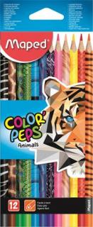 Pastelky MAPED COLOR'PEPS Animals - 12 farieb