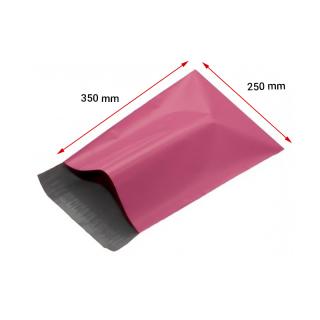 Ružové LDPE obálky  L  250x350mm (50my) *100ks